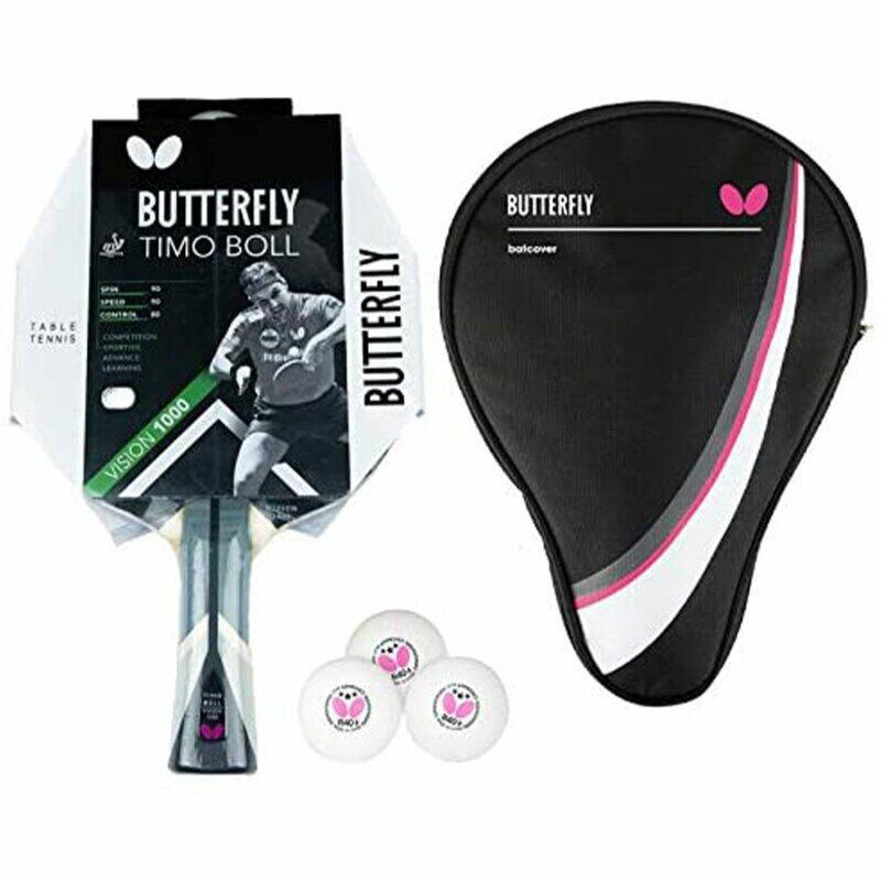 

Butterfly 1 ракетка для настольного тенниса Timo Boll Vision 1000 + чехол + 3 мяча для настольного тенниса