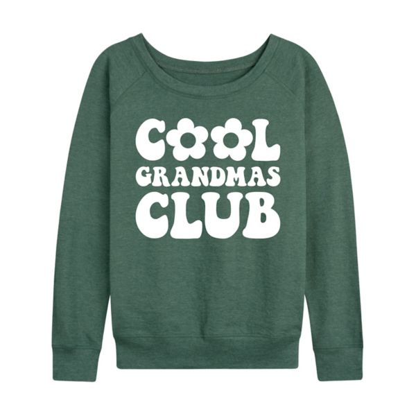 

Женская футболка с длинным рукавом Cool Grandmas Club из французского терри Licensed Character, зеленый