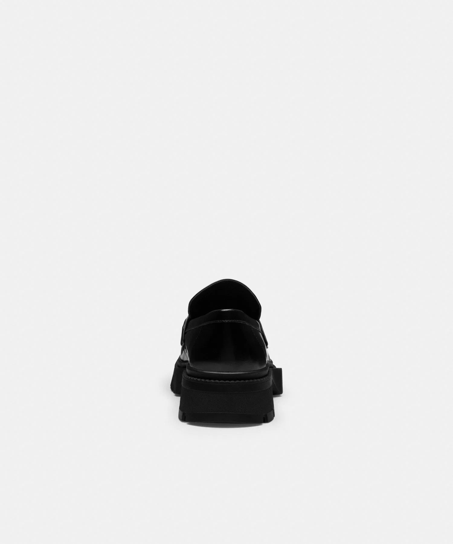 Мужские кожаные лоферы на платформе COACH чёрные — фото 4