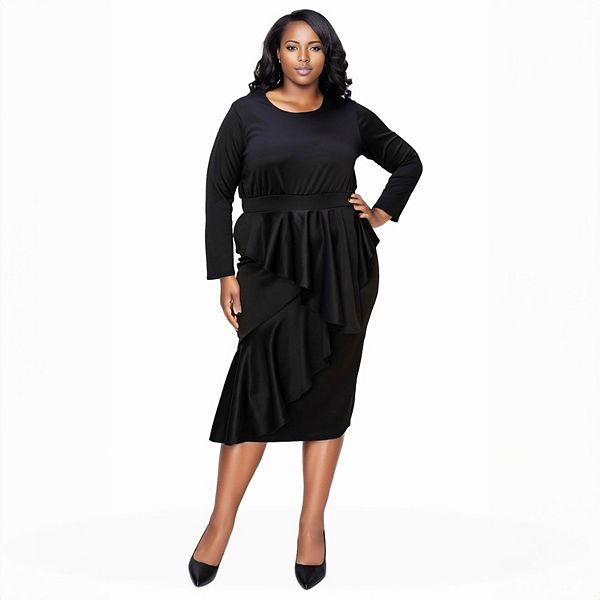 

Платье-футляр Alexandra с рюшами Plus size L I V D, Black