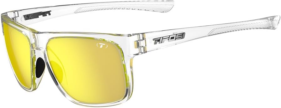 

Спортивные солнцезащитные очки Tifosi Swick — идеально подходят для езды на велосипеде, игры в гольф, пеших прогулок, пиклбола, бега, тенниса и создания стильного образа, Crystal Clear/Smoke Yellow