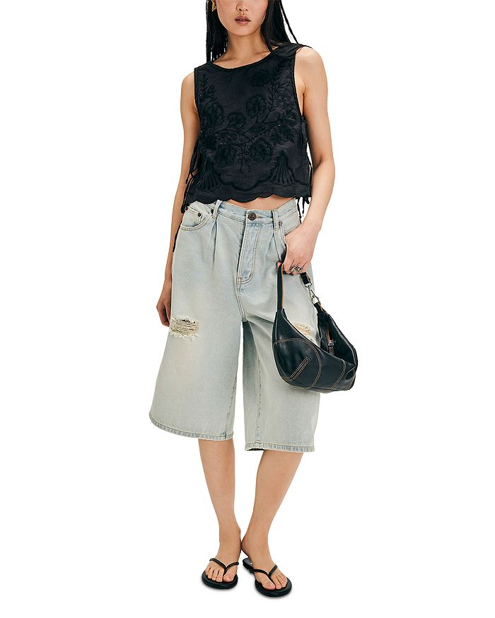 

Футболка Faded Gardens с выцветшим принтом Free People, черный