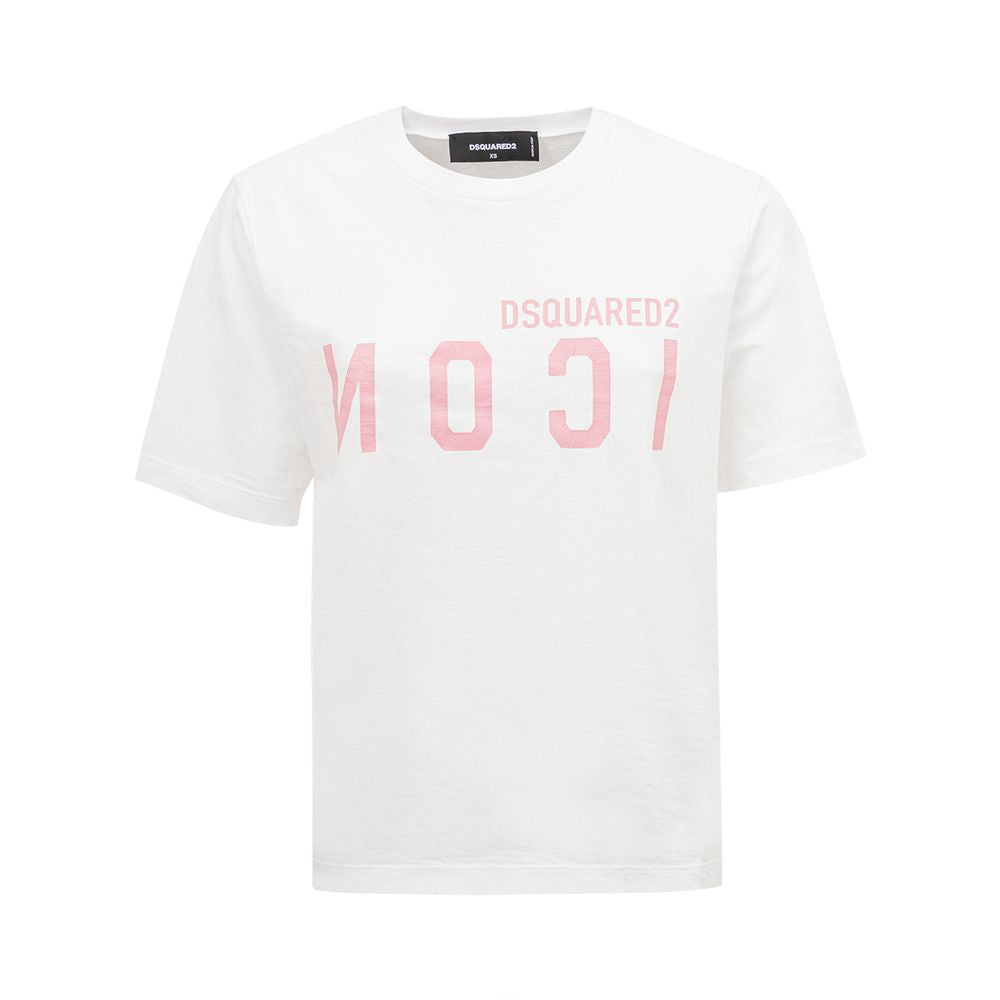 

Элегантная хлопковая футболка Dsqua² для стильных женщин DSquared, белый