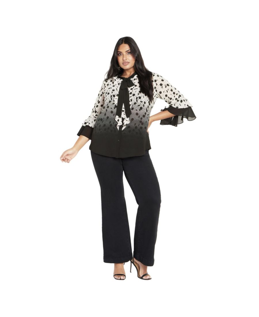 

Женская рубашка Cassie с оборками AVENUE, White noise