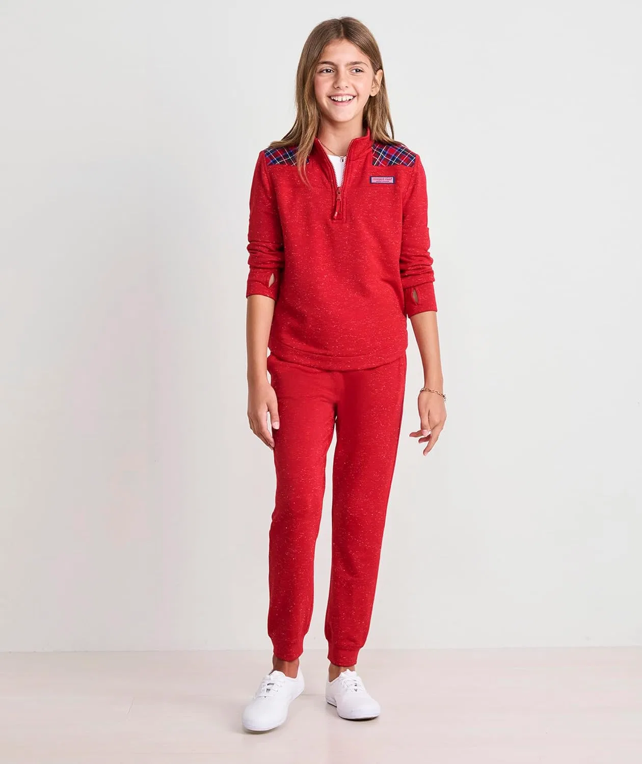 Vineyard vines виноградные лозы Девичьи блестящие спортивные штаны Dreamcloth, Red Velvet Shimmer — фото 2