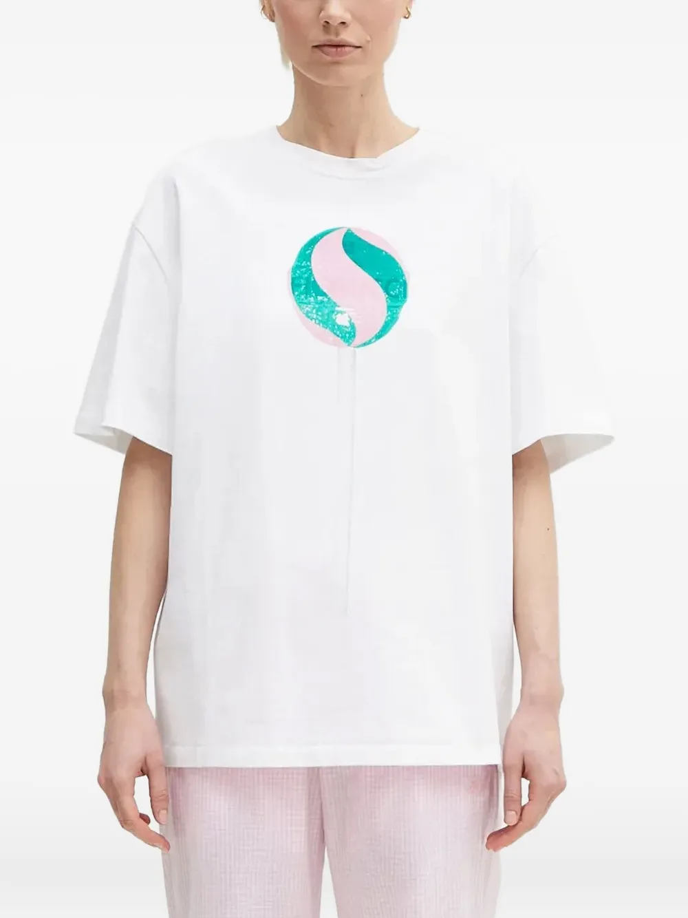 

Футболка с принтом леденцов Fiorucci, белый