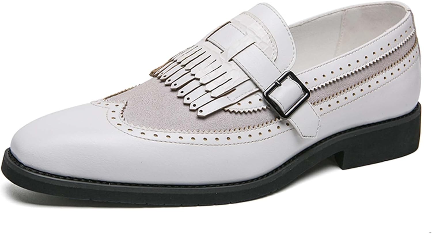 

Мужские классические лоферы, модная городская деловая повседневная обувь, легкие нескользящие туфли для ходьбы, офисная униформа, костюмы для банкетов, кожаные туфли Generic, белый