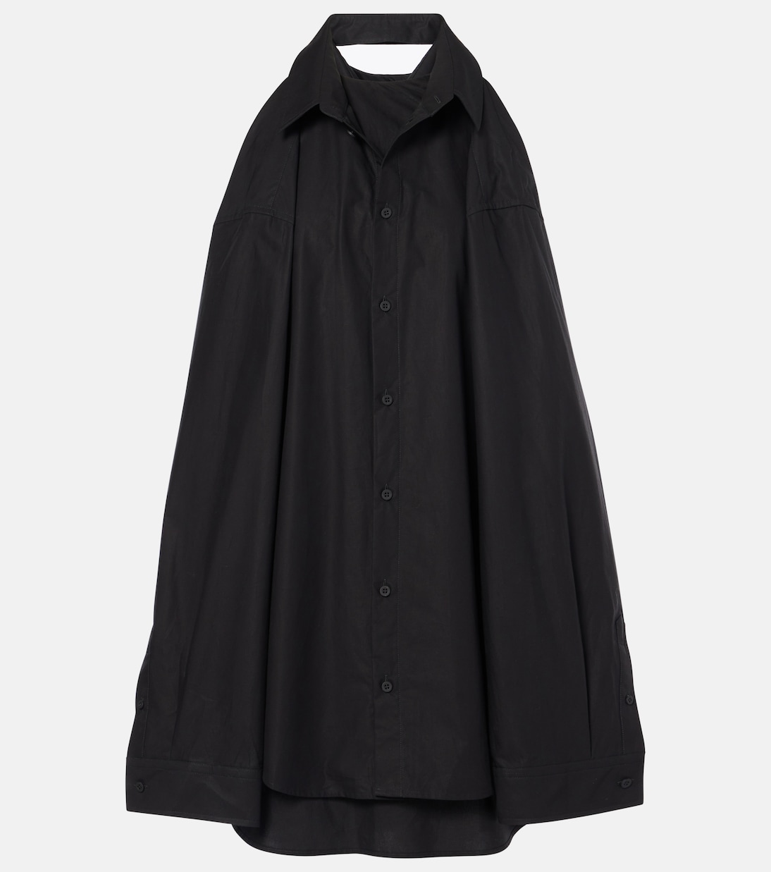 

Платье-рубашка из хлопка с подвесками Balenciaga, черный