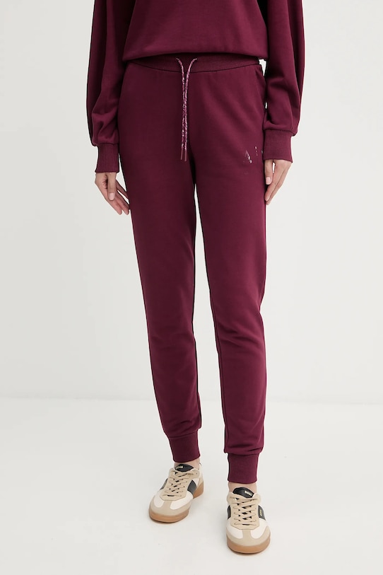 

Хлопковые спортивные брюки Armani Exchange, бордовый