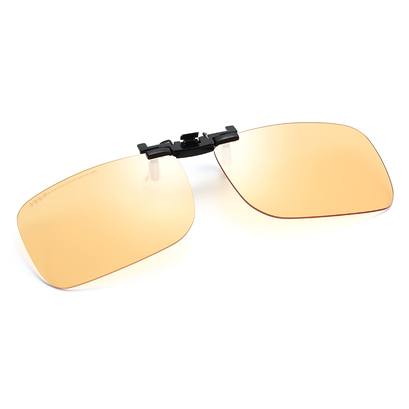 

Jeep Прямоугольные солнцезащитные очки с клипсой для линз, мужские, желтые