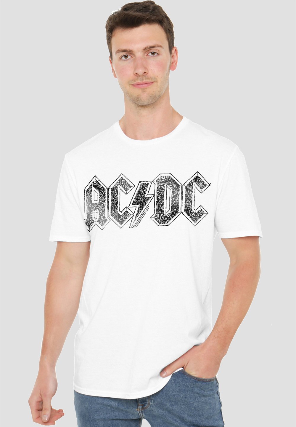 

Футболка с принтом AC DC PAISLEY LOGO Cotton Soul, белый