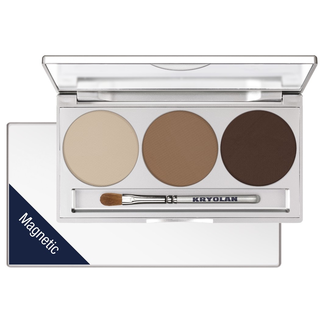 Тени для век eye shadow smokey trio Kryolan, smokey nude, вес 7.5 гр. — фото 2
