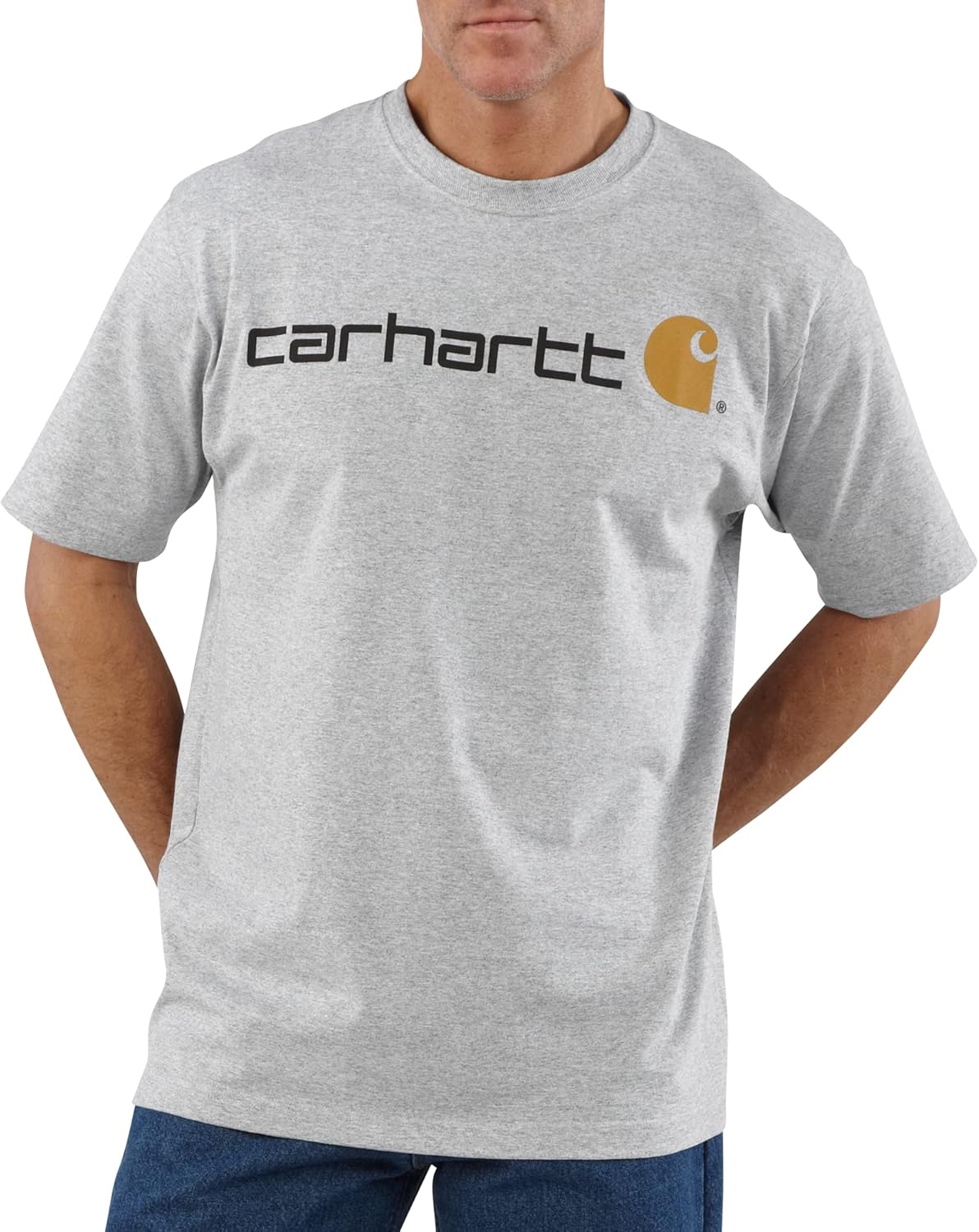

Мужская футболка Carhartt с коротким рукавом и большим фирменным логотипом, Heather Grey, Серый, Мужская футболка Carhartt с коротким рукавом и большим фирменным логотипом, Heather Grey