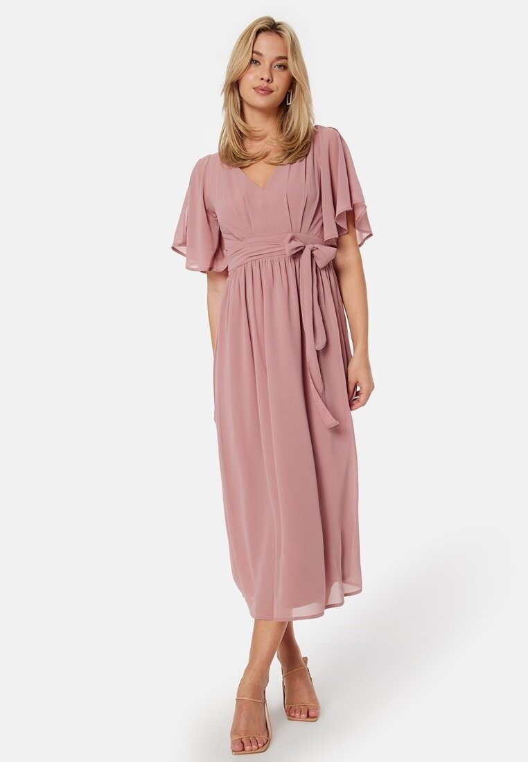 

Летнее платье SLEEVE CHIFFON MIDI Bubbleroom, лососево-розовый