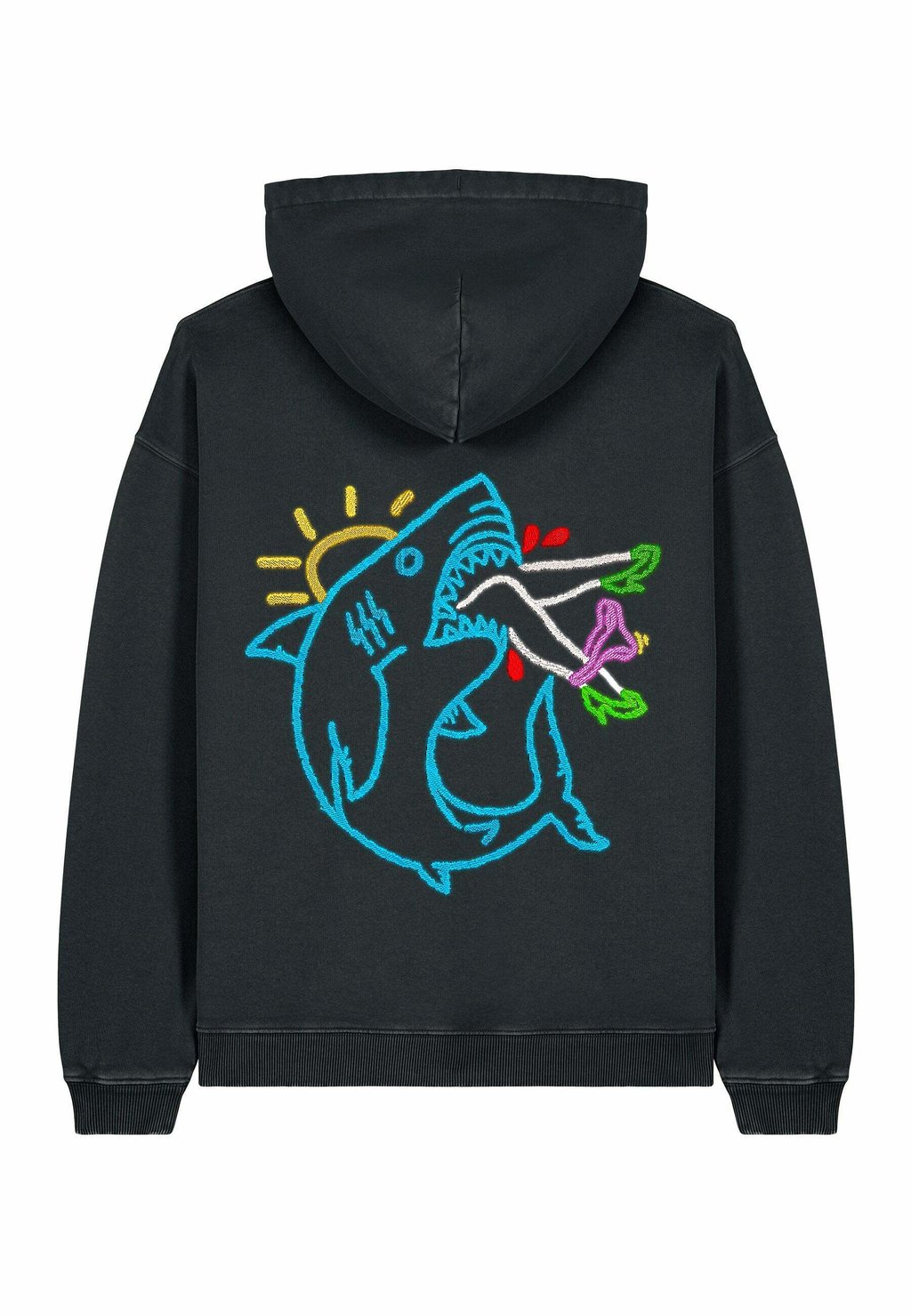 

Толстовка SHARK BACK PRINT UNISEX VINTAGE HEAVYWIEGHT - Hoodie Mira Paris, цвет Black Denim