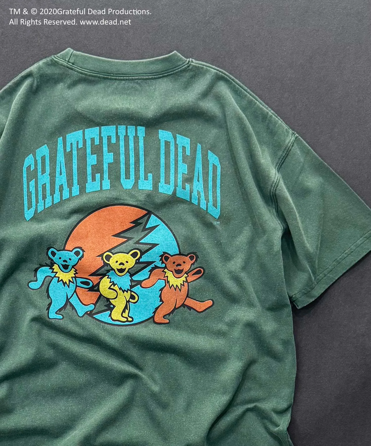 Детская футболка Grateful Dead оверсайз, тёмно-зелёный