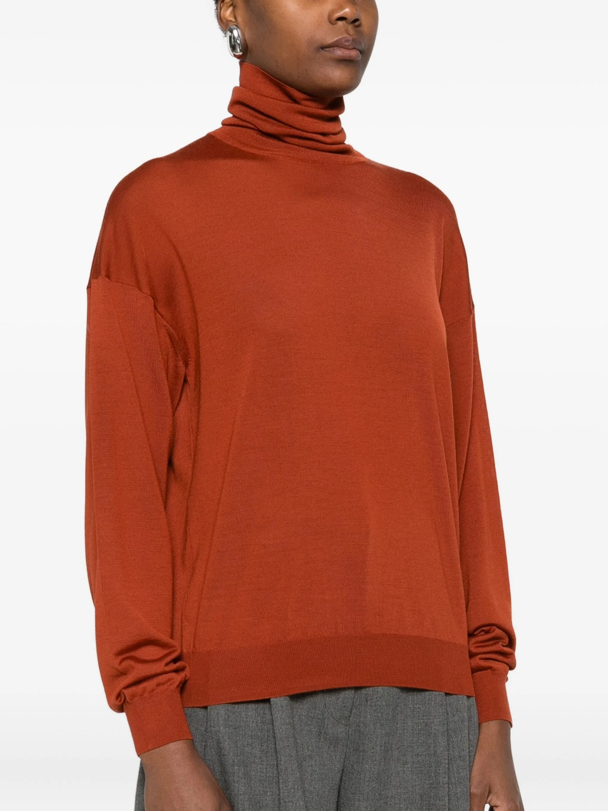 Топ с высоким воротником Saint Laurent, красный — фото 3