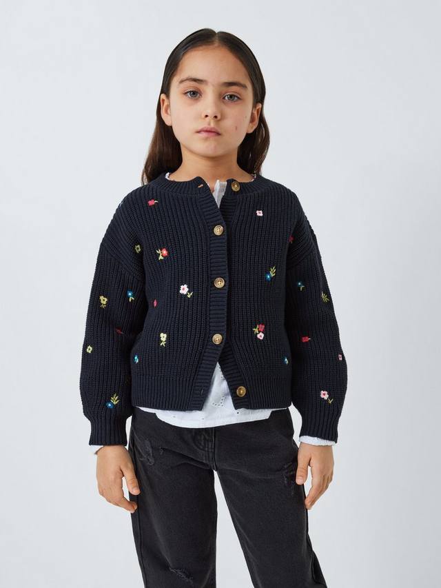 

Детский кардиган с цветочной вышивкой John Lewis, Blue