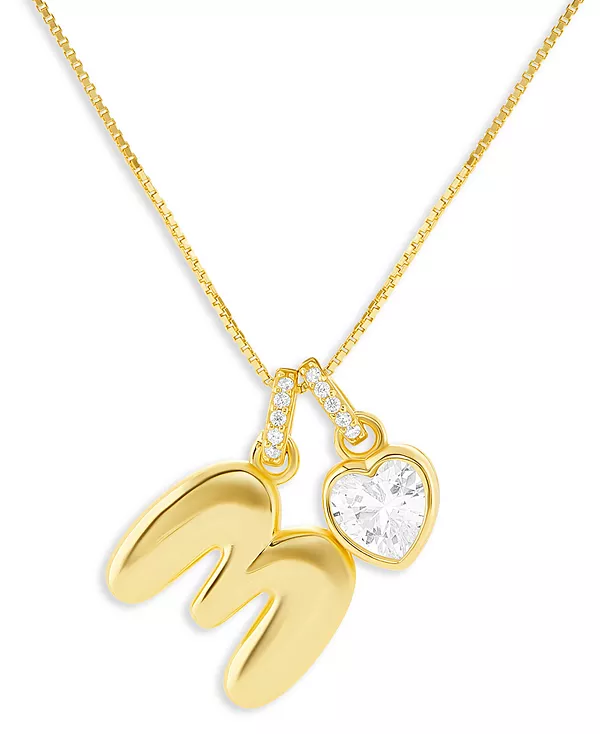 

Серебряное ожерелье с инициалами в праздничном стиле, эксклюзивно в Macy's Holiday Lane, m