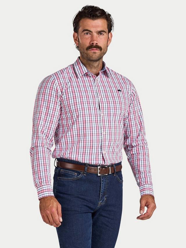 

Хлопковая рубашка Regular Fit в клетку Raging Bull, Pink/Multi