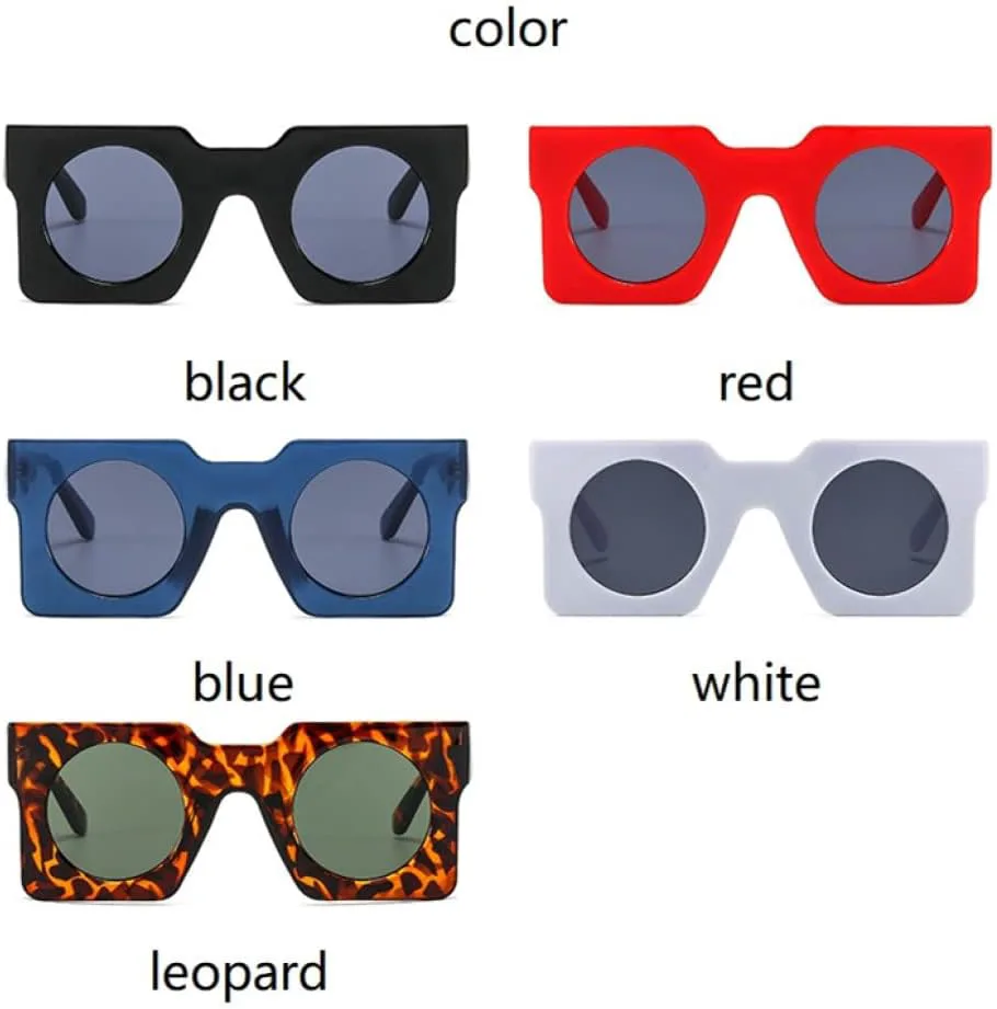 

Солнцезащитные очки в стиле ретро с защитой от УФ-излучения UV400 в панк-стиле, в оправе для женщин и мужчин, с круглыми линзами, черные и синие LANGSER, 1