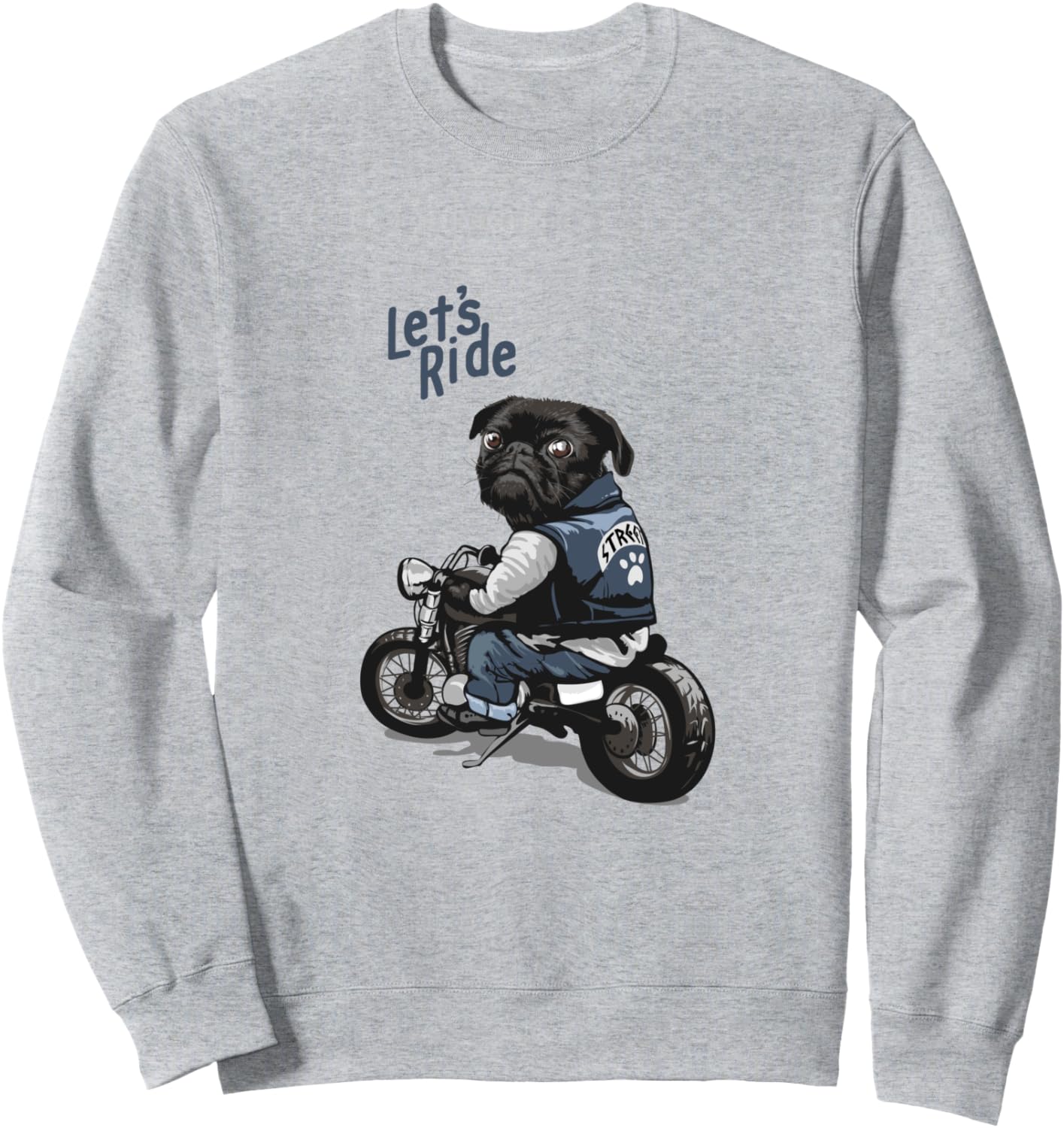 

Забавная толстовка с изображением мопса и надписью Поехали на велосипеде!, серая Funny Pug Dog Lover, Серый, Забавная толстовка с изображением мопса и надписью Поехали на велосипеде!, серая Funny Pug Dog Lover