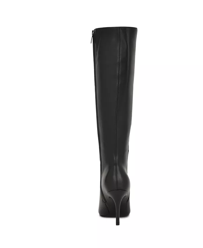 Женские высокие остроносые сапоги Gerty на шпильке Nine West, черный — фото 3