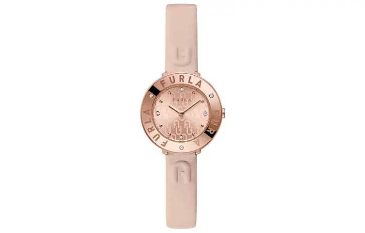 

Furla Часы ESSENTIAL Series Wrist Watch Quartz Movement Genuine Leather Strap 30mm Rose Gold Watch Dial Women's Watch, Rose Gold Watch Dial