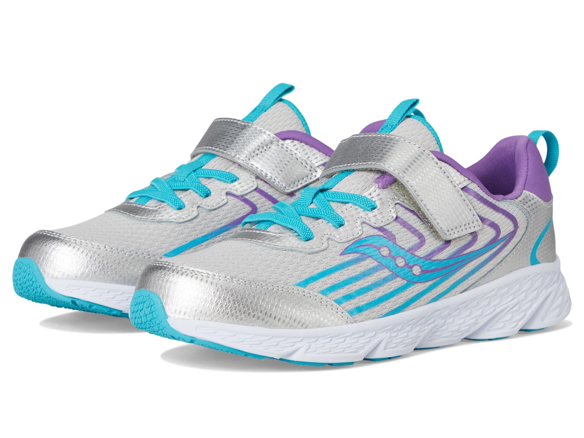 

Кроссовки Saucony Kids Wind 3.0 Alternative Closure, цвет Silver/Turquoise