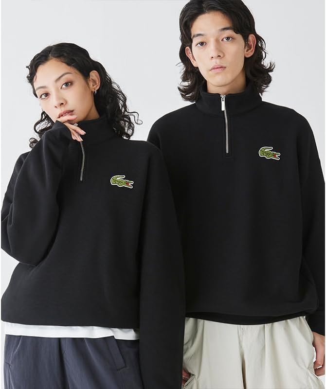 Комплект Lacoste: толстовка с воротником-стойкой на молнии до середины груди + спортивная толстовка и брюки, черный — фото 2
