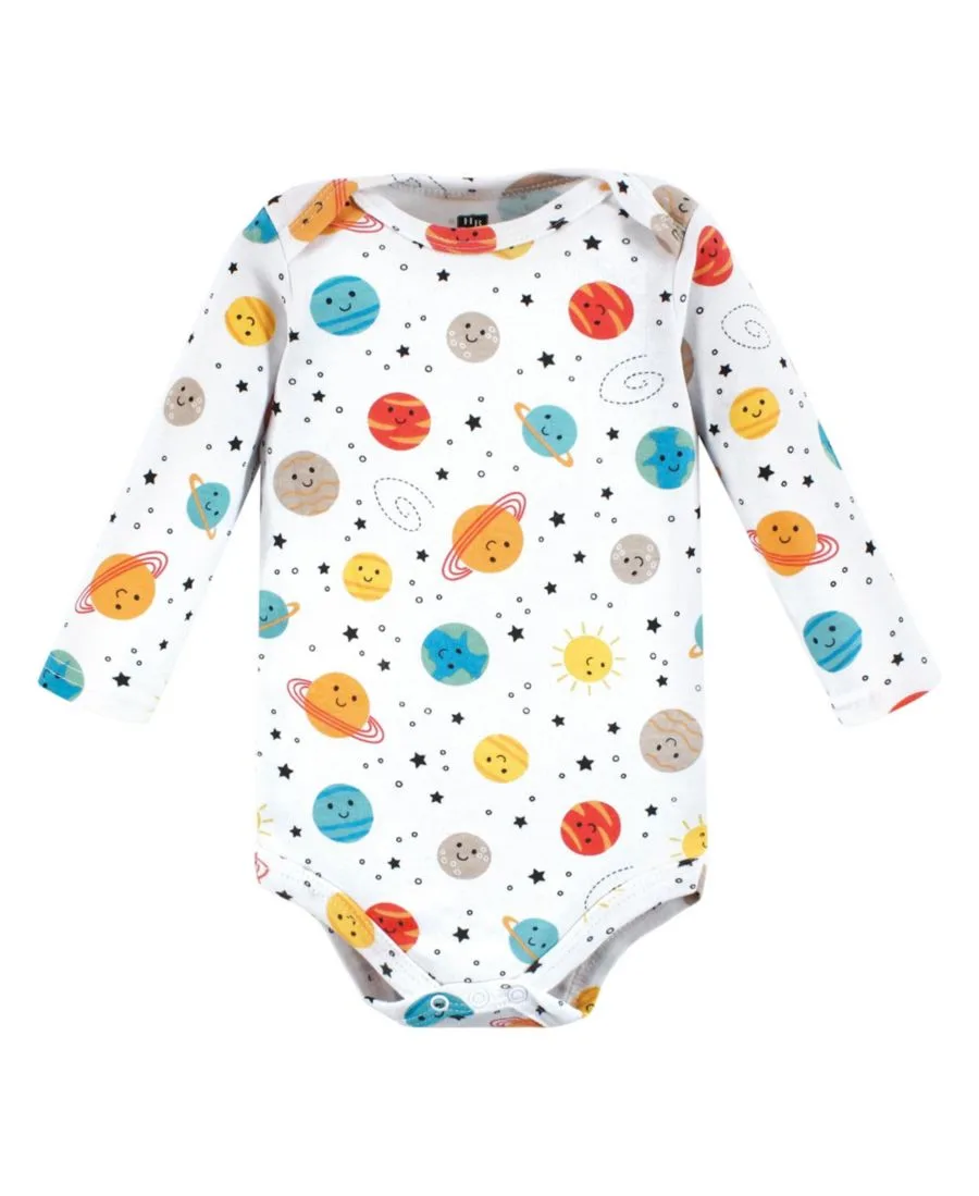 Набор из 7 хлопковых боди с длинными рукавами для младенцев Hudson Baby, Happy Planets 7-Pack — фото 2