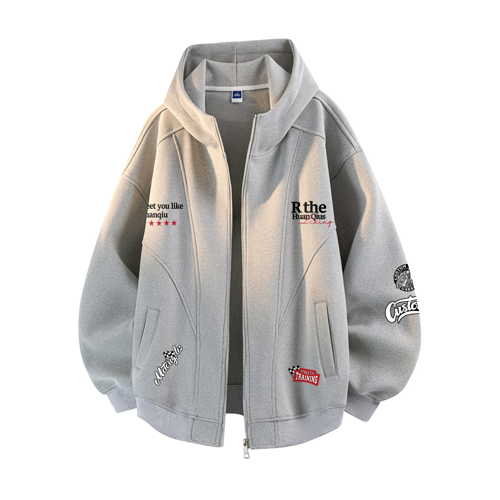 

Толстовка Unisex Hooded Thickened Cardigan HUANQIU, heather серый