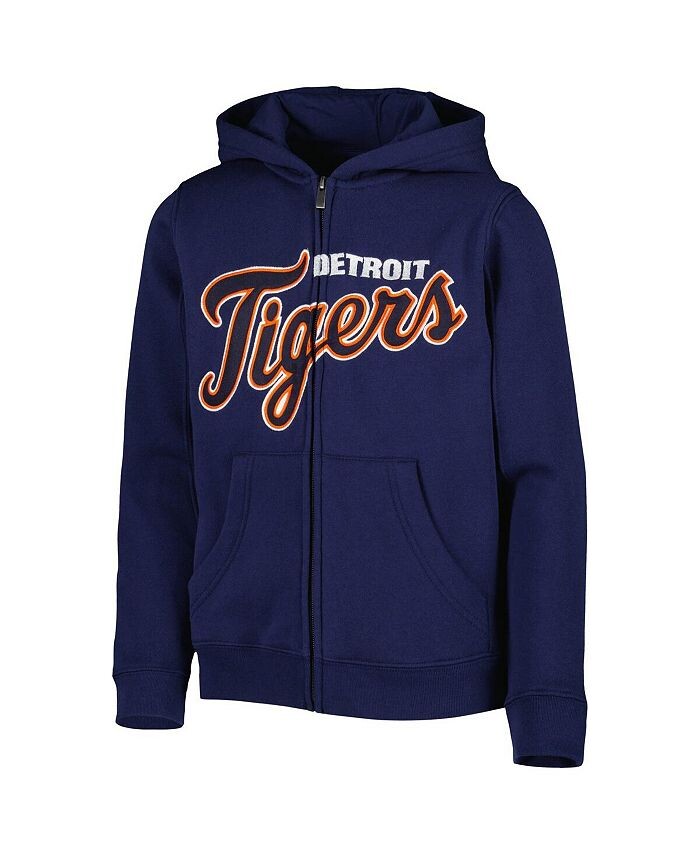 Темно-синяя флисовая толстовка с молнией во всю длину и надписью Big Boys and Girls Detroit Tigers Outerstuff, синий — фото 3