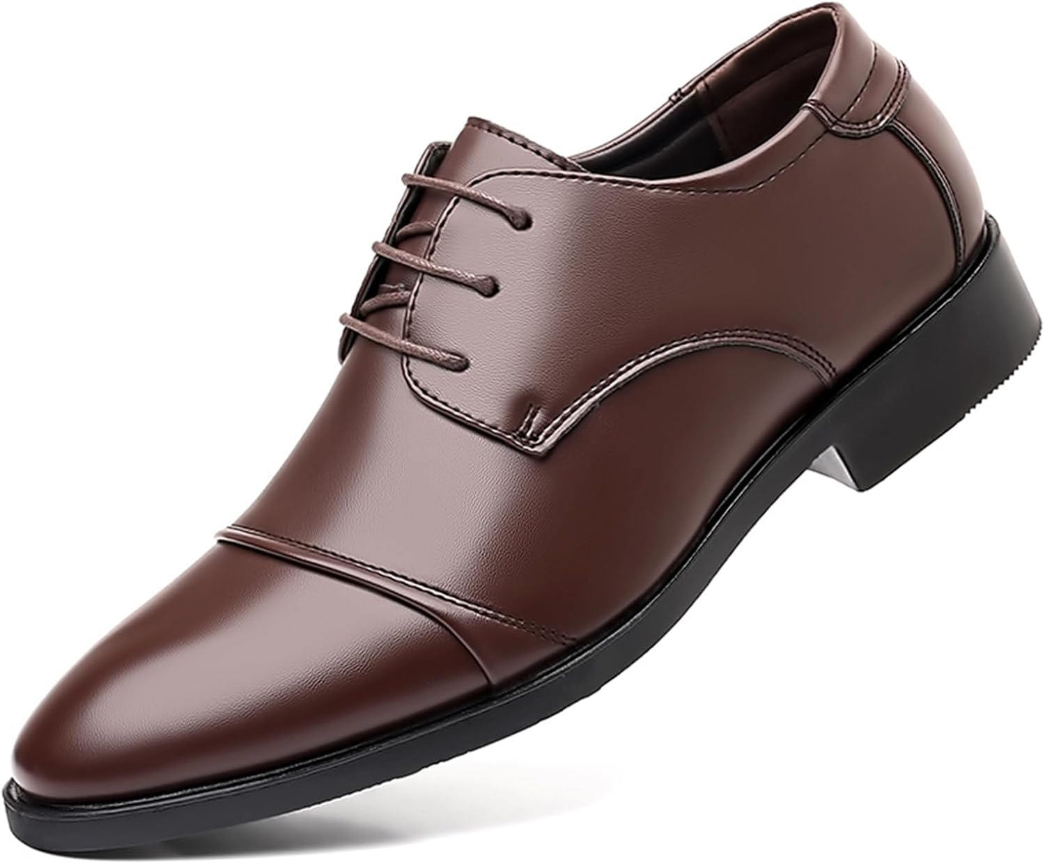 

Мужские винтажные туфли с закрытым носком Классические оксфорды Мягкая кожаная обувь для делового стиля Дерби для мужчин Rojieso, бордовый