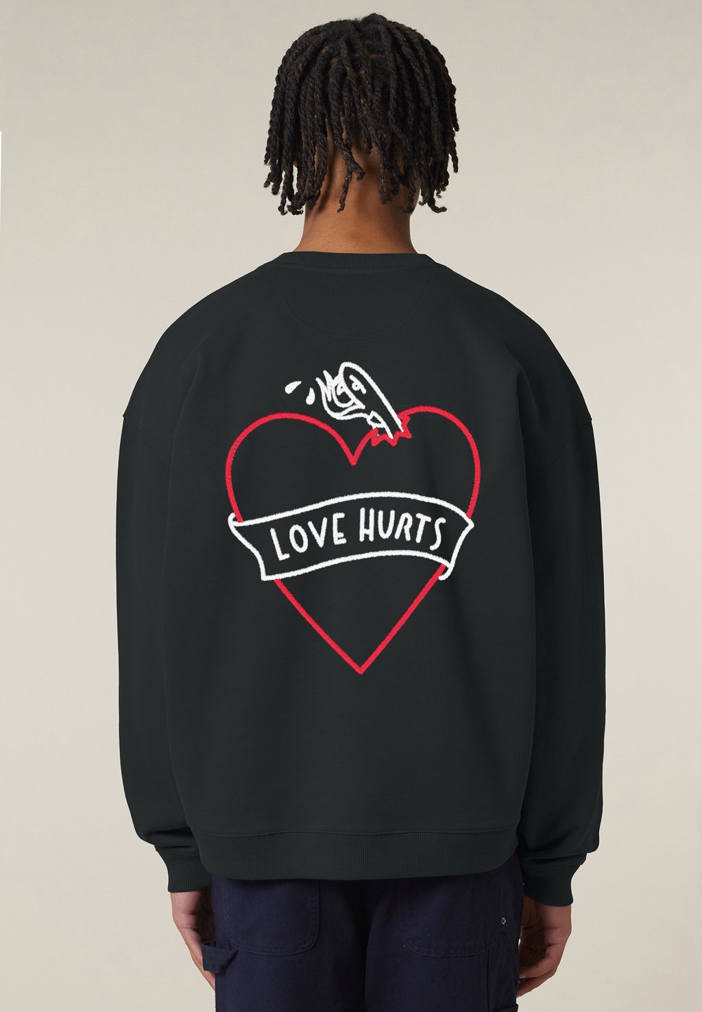

Толстовка LOVE HURTS BACK PRINT UNISEX HEAVYWEIGHT Mira Paris, черный