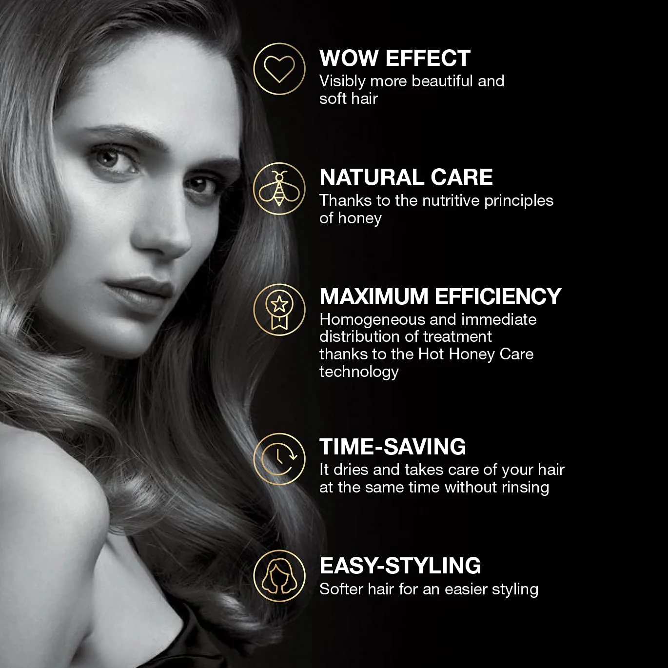 Elchim Hot Honey Care: система против пушистости и блеска для сухих и поврежденных волос, сыворотка и набор для укладки феном, концентратор для фенов Elchim Compact — фото 3