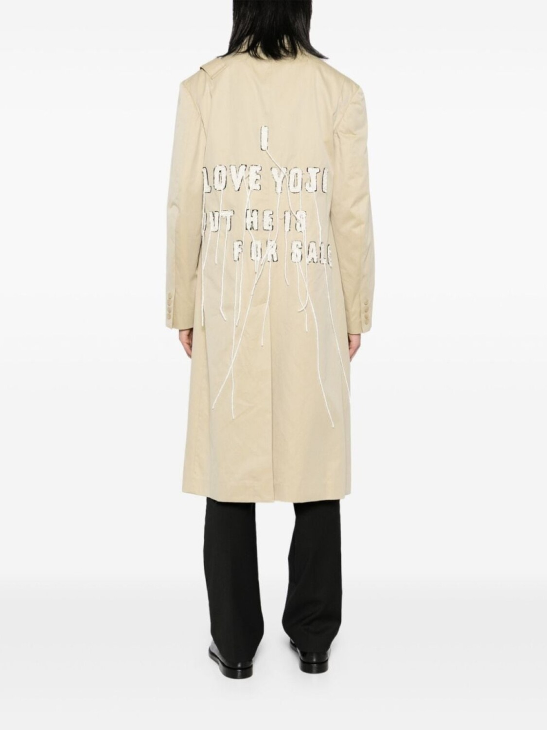 Однобортный пиджак с нашивкой Yohji Yamamoto, нейтральный цвет — фото 4