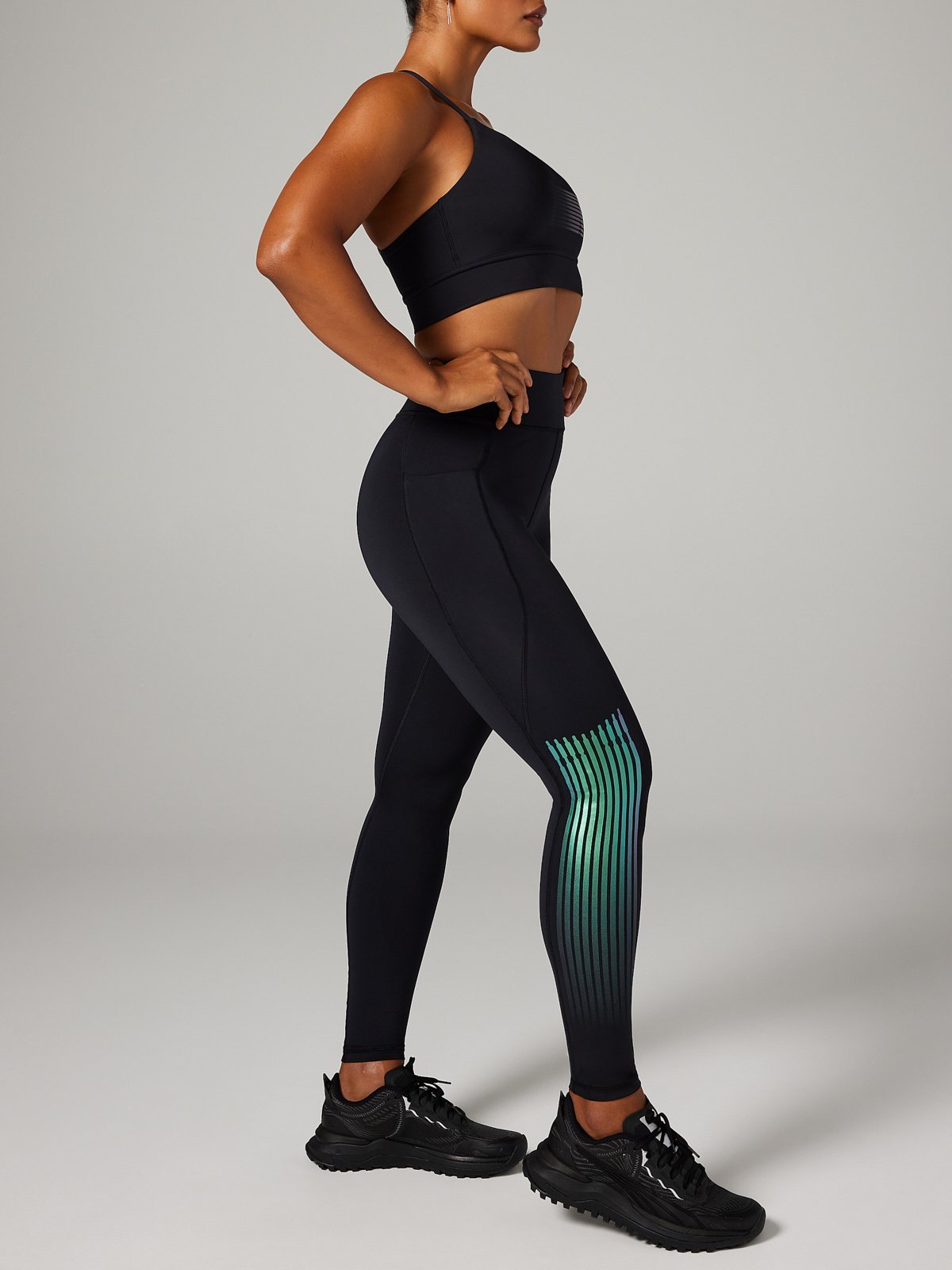 

Леггинсы Savage X Fenty Band-It High-Waist, цвет Black Caviar/Oil Slick