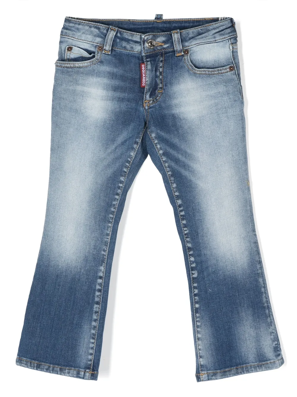 Джинсы прямого кроя с логотипом DSQUARED2 KIDS, синий