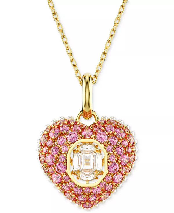 

Ожерелье с подвеской в виде гиперболы золотистого оттенка, восьмиугольной огранки, 15 дюймов + удлинитель 2-3/4 дюйма Swarovski, pink