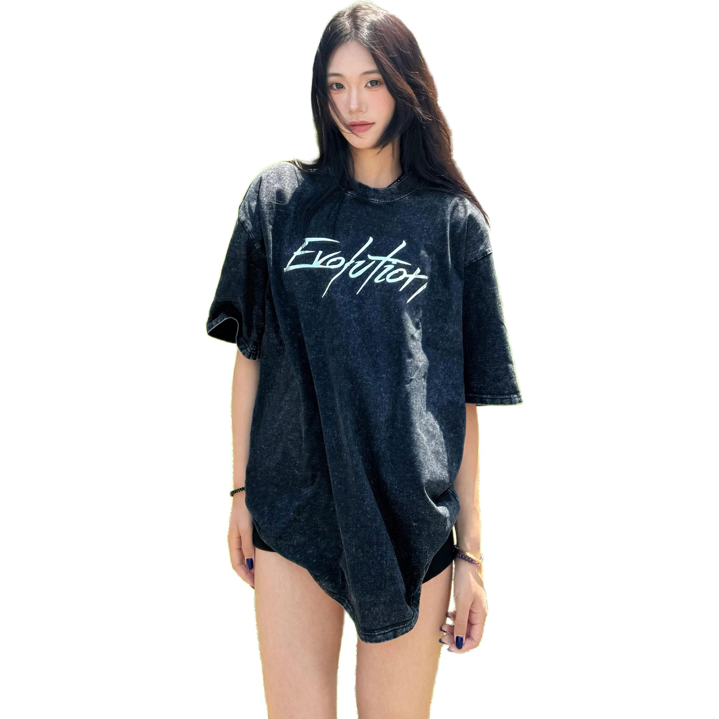 

ZIAREL Футболка Unisex Black Crew Neck Moderate Heavyweight