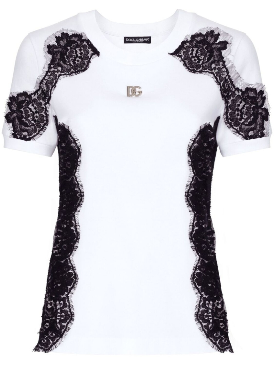 

Dolce & Gabbana футболка с кружевом, белый