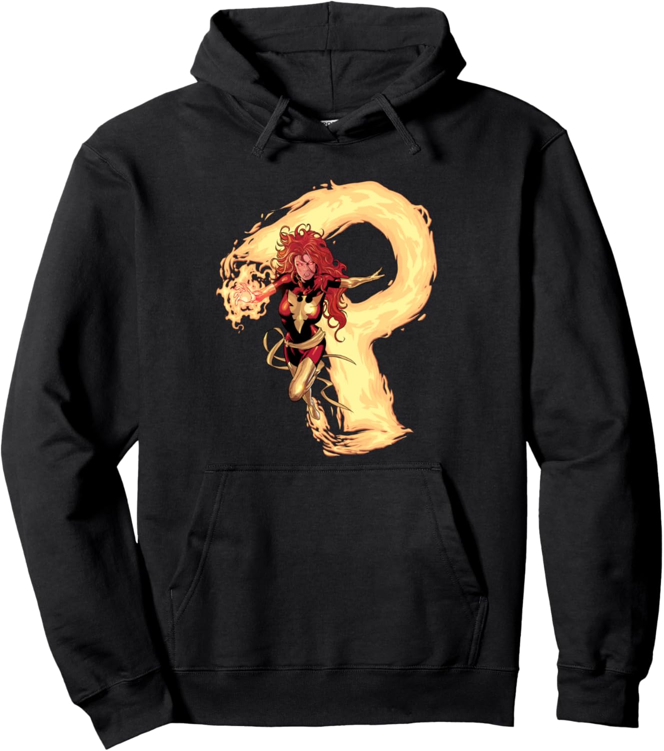 

Худи Marvel X-Men Dark Phoenix Jean Grey On Fire Logo, черное