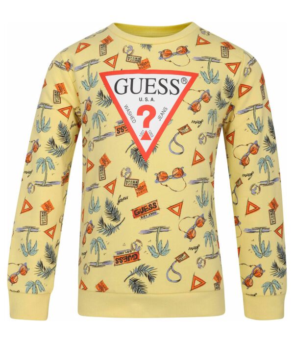 

Толстовка детская Guess с принтом, желтый