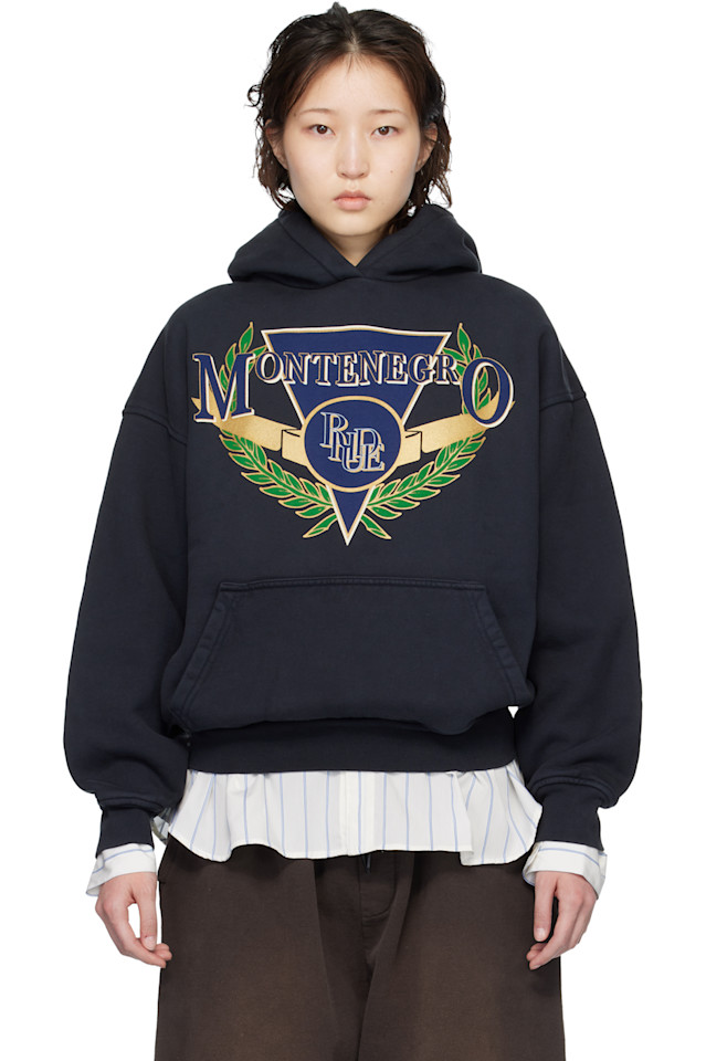 

Rhude Черная толстовка с капюшоном для черного цвета, посвященная черногорской регате