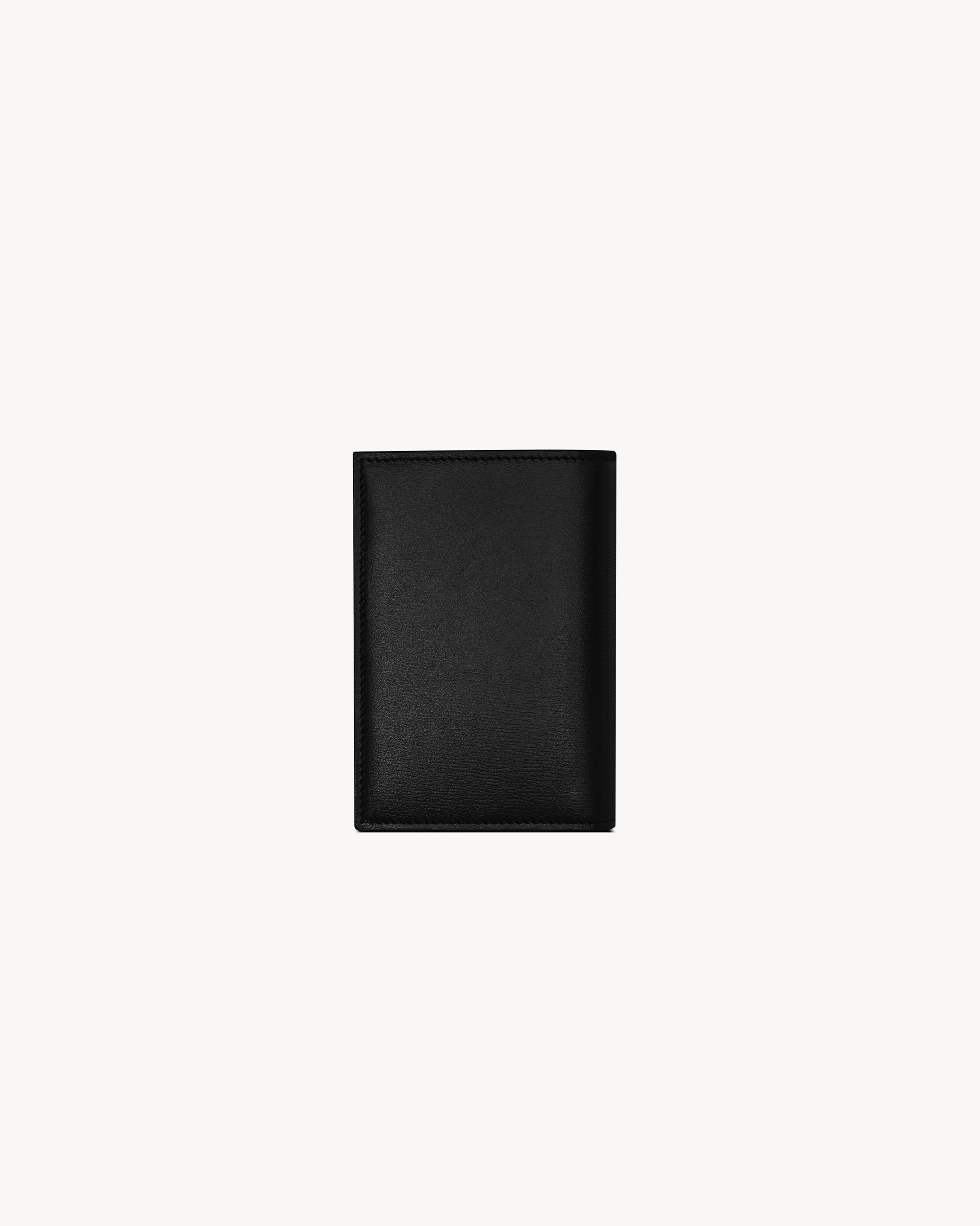 Кошелек для кредитных карт TINY CASSANDRE из блестящей кожи Saint Laurent, черный — фото 2