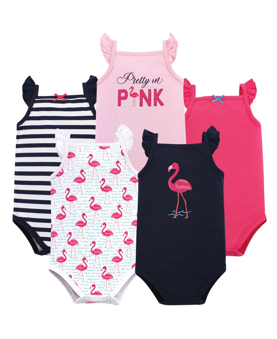 

Мягкие хлопковые комбинезоны без рукавов Hudson Baby, Bright flamingo