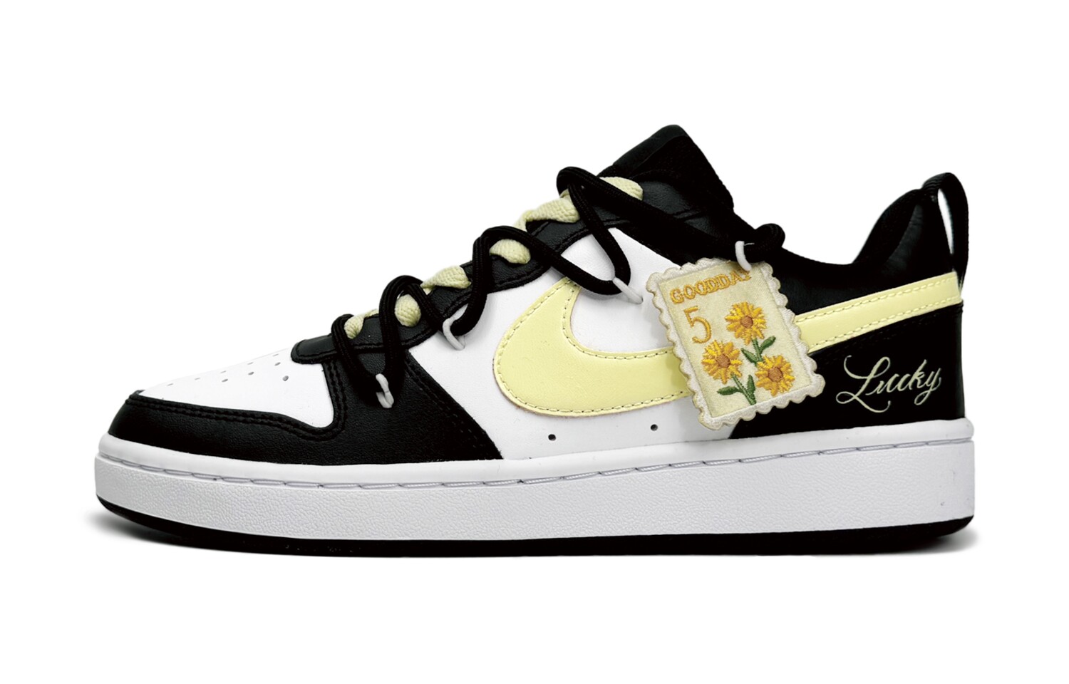 

Кроссовки Nike Court Borough Skateboarding Shoes Women's Low-top Black, бежевый