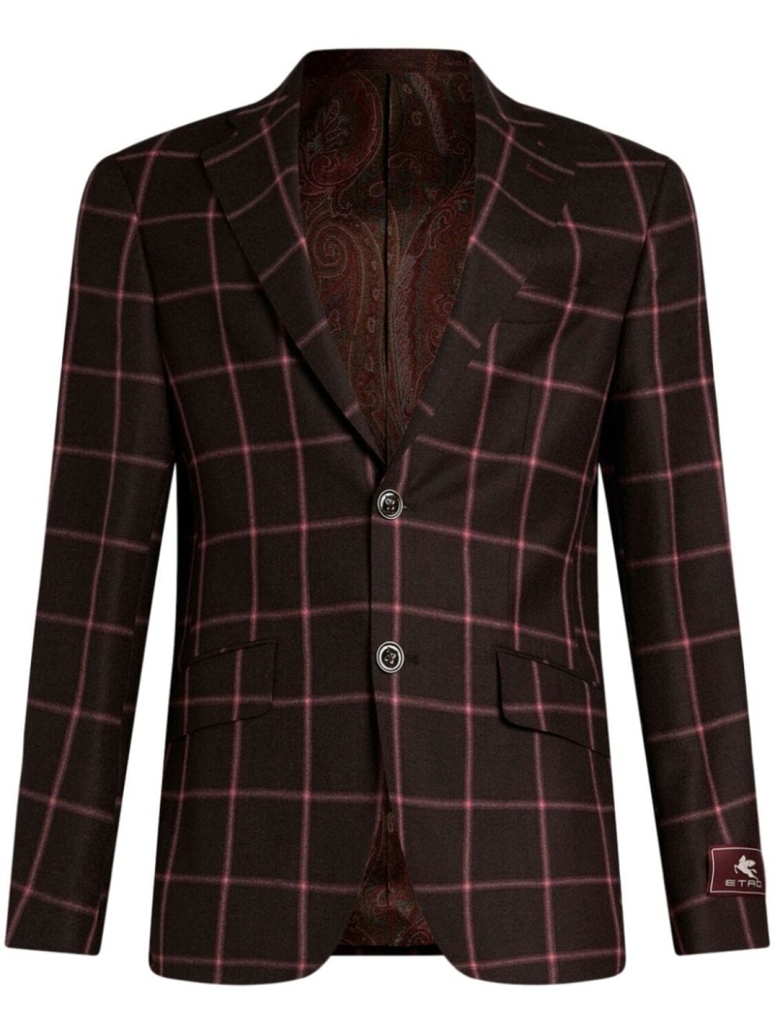 

ETRO клетчатый жаккардовый блейзер, красный