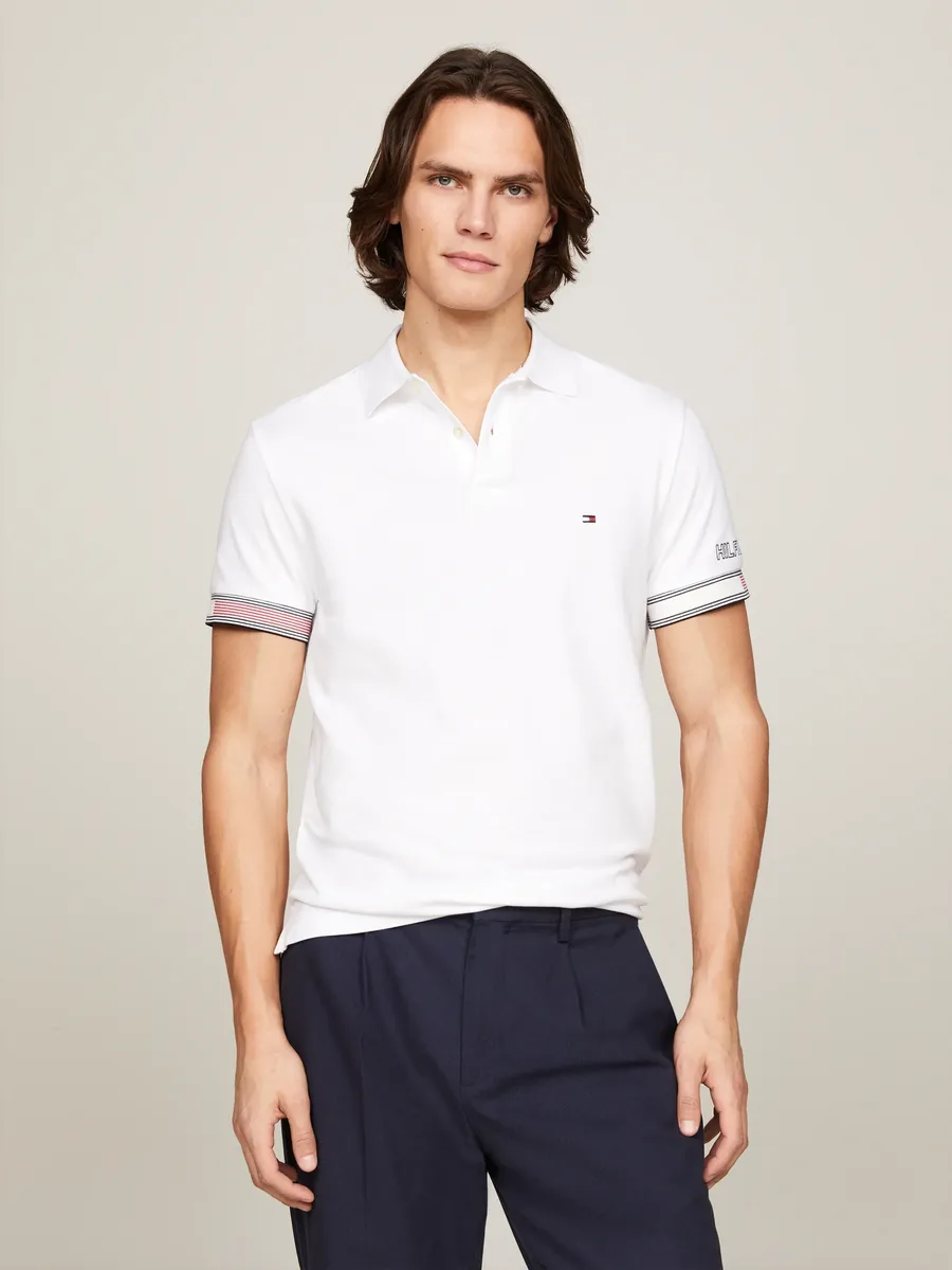 

Рубашка-поло Tommy Hilfiger "FLAG CUFF SLIM POLO", белый